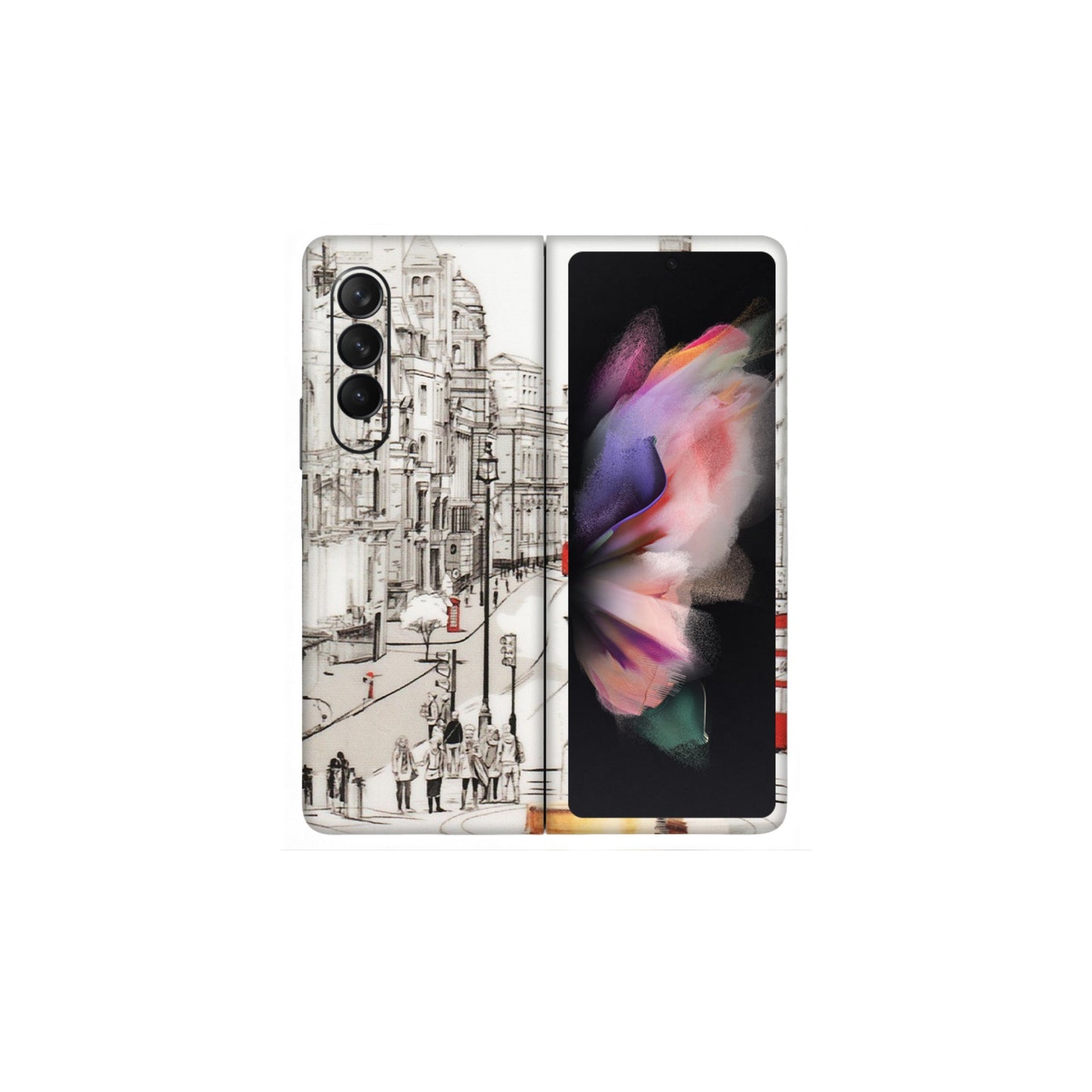Samsung M/F/Note/Flip and C Phone Skins (All Models) - London Street - Transparent Finish (T-02) Samsung Galaxy Z Fold 3