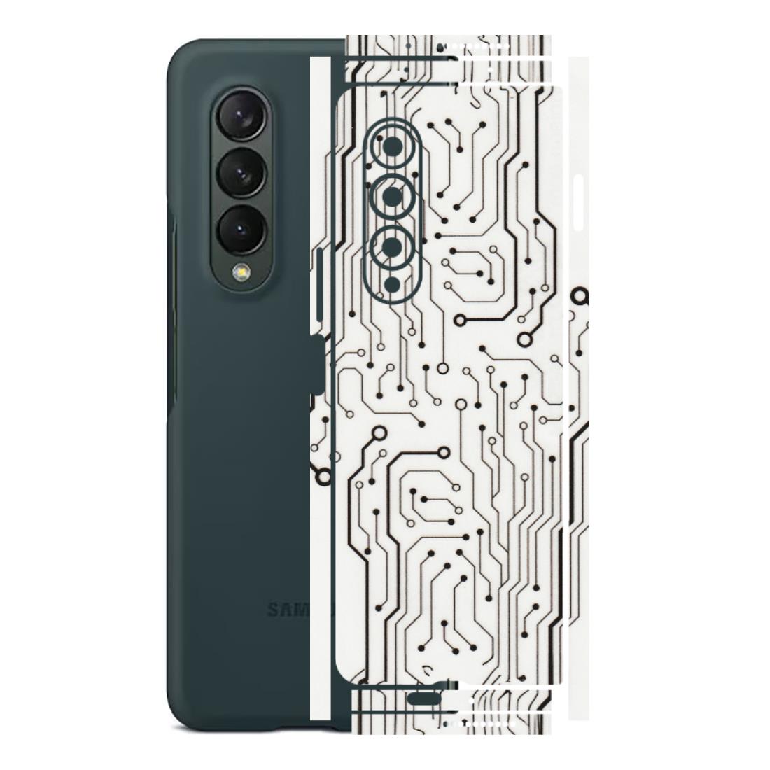 Samsung M/F/Note/Flip and C Phone Skins (All Models) - Tech Circuits - Transparent Finish (T-03) Samsung Galaxy Z Fold 3