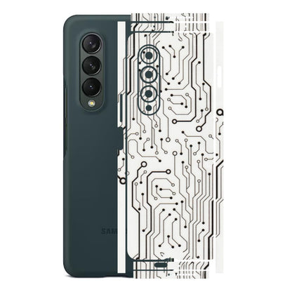 Samsung M/F/Note/Flip and C Phone Skins (All Models) - Tech Circuits - Transparent Finish (T-03) Samsung Galaxy Z Fold 3