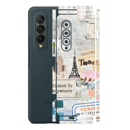 Samsung M/F/Note/Flip and C Phone Skins (All Models) - Travel Memories - Transparent Finish (T-09) Samsung Galaxy Z Fold 3