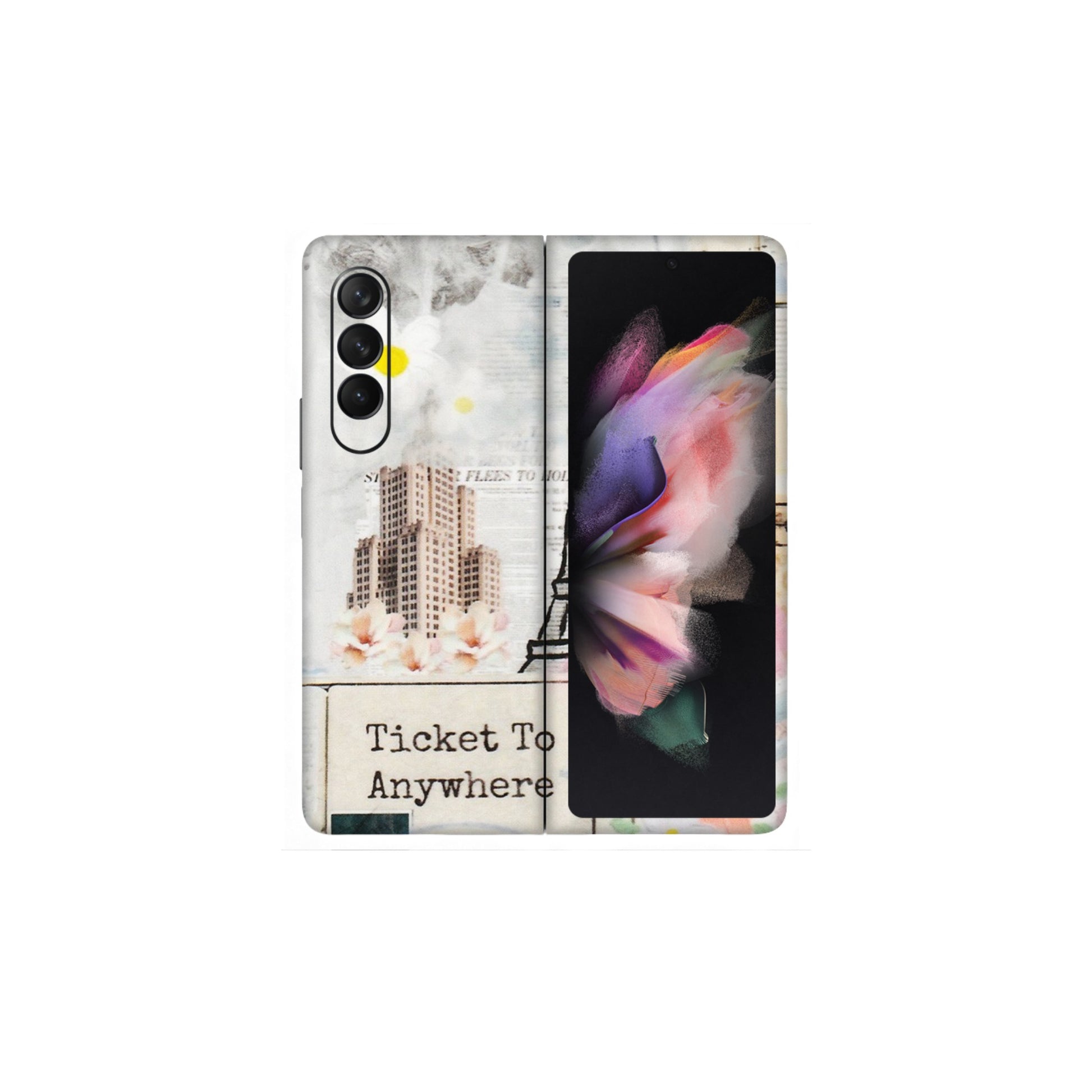 Samsung M/F/Note/Flip and C Phone Skins (All Models) - Travel Memories - Transparent Finish (T-09) Samsung Galaxy Z Fold 3