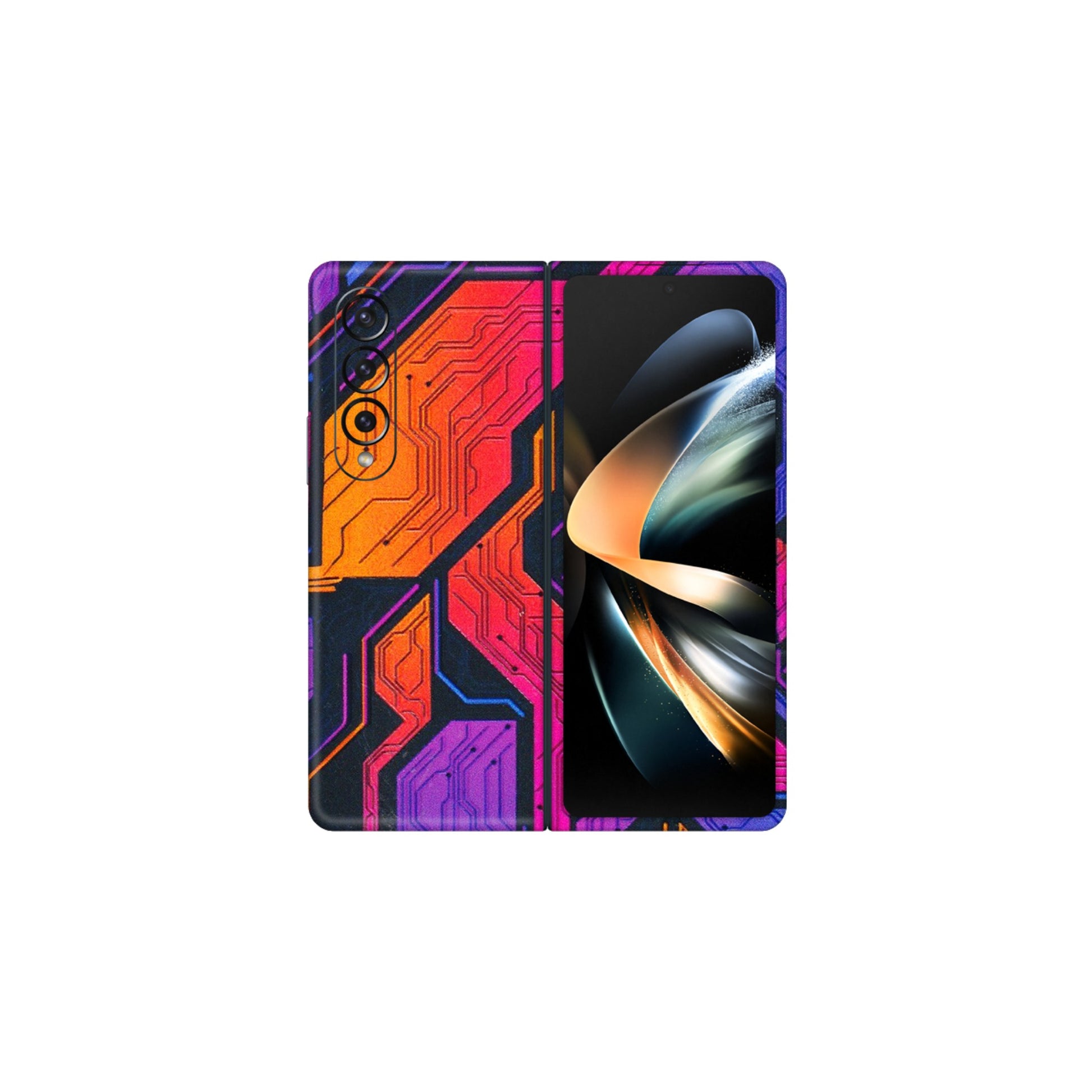 Samsung M/F/Note/Flip and C Phone Skins (All Models) - Tech Circuits Futuristic - 3D Embossed Finish (L-07) Samsung Galaxy Z Fold 4