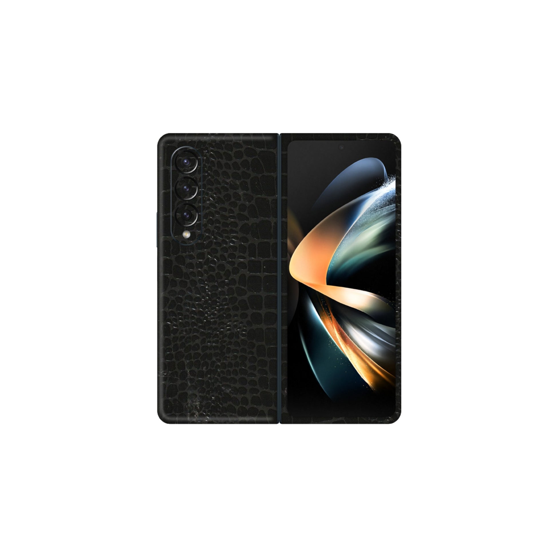 Samsung M/F/Note/Flip and C Phone Skins (All Models) - Snake Leather Black - 3D Embossed Finish (L-107) Samsung Galaxy Z Fold 4
