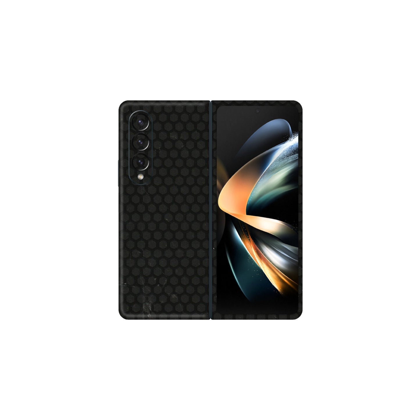 Samsung M/F/Note/Flip and C Phone Skins (All Models) - Black honeycomb - 3D Embossed Finish (L-114) Samsung Galaxy Z Fold 4