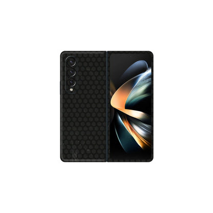 Samsung M/F/Note/Flip and C Phone Skins (All Models) - Black honeycomb - 3D Embossed Finish (L-114) Samsung Galaxy Z Fold 4