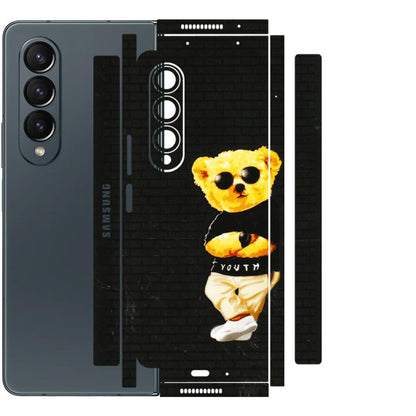 Samsung M/F/Note/Flip and C Phone Skins (All Models) - Classy Teddy Bear - 3D Embossed Finish (L-116) Samsung Galaxy Z Fold 4