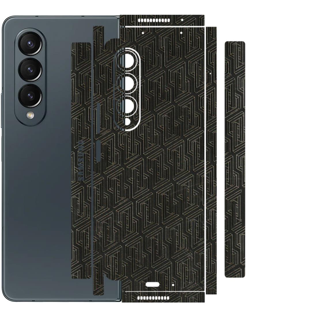 Samsung M/F/Note/Flip and C Phone Skins (All Models) - Black Abstract Pattern - 3D Embossed Finish (L-117) Samsung Galaxy Z Fold 4