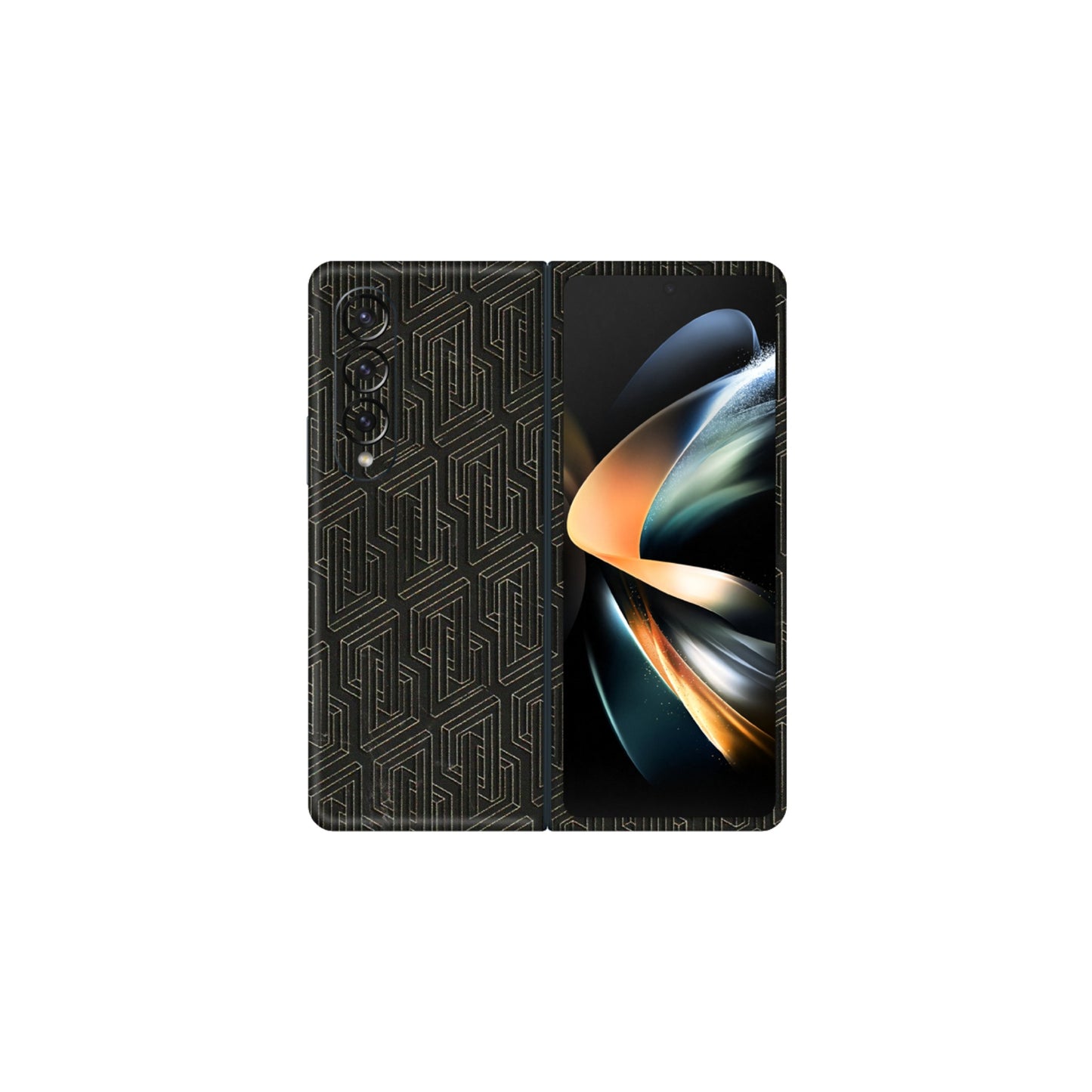 Samsung M/F/Note/Flip and C Phone Skins (All Models) - Black Abstract Pattern - 3D Embossed Finish (L-117) Samsung Galaxy Z Fold 4