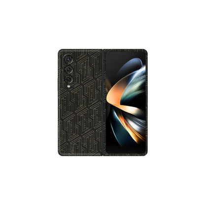Samsung M/F/Note/Flip and C Phone Skins (All Models) - Black Abstract Pattern - 3D Embossed Finish (L-117) Samsung Galaxy Z Fold 4