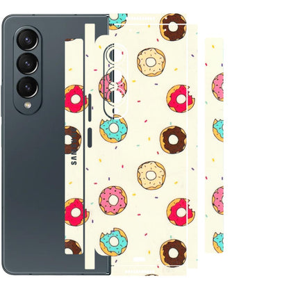 Samsung M/F/Note/Flip and C Phone Skins (All Models) - Mini Donuts Doodle Art - 3D Embossed Finish (L-122) Samsung Galaxy Z Fold 4