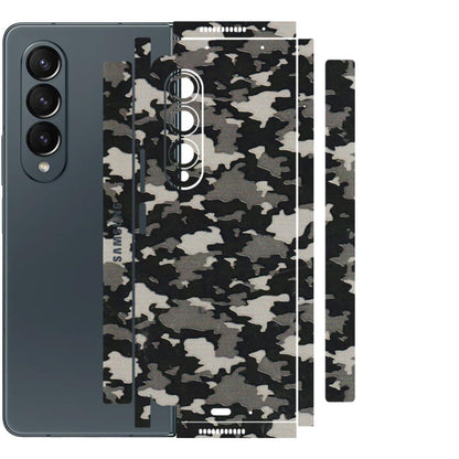 Samsung M/F/Note/Flip and C Phone Skins (All Models) - Black/Grey Camoflaunge - 3D Embossed Finish (L-142) Samsung Galaxy Z Fold 4