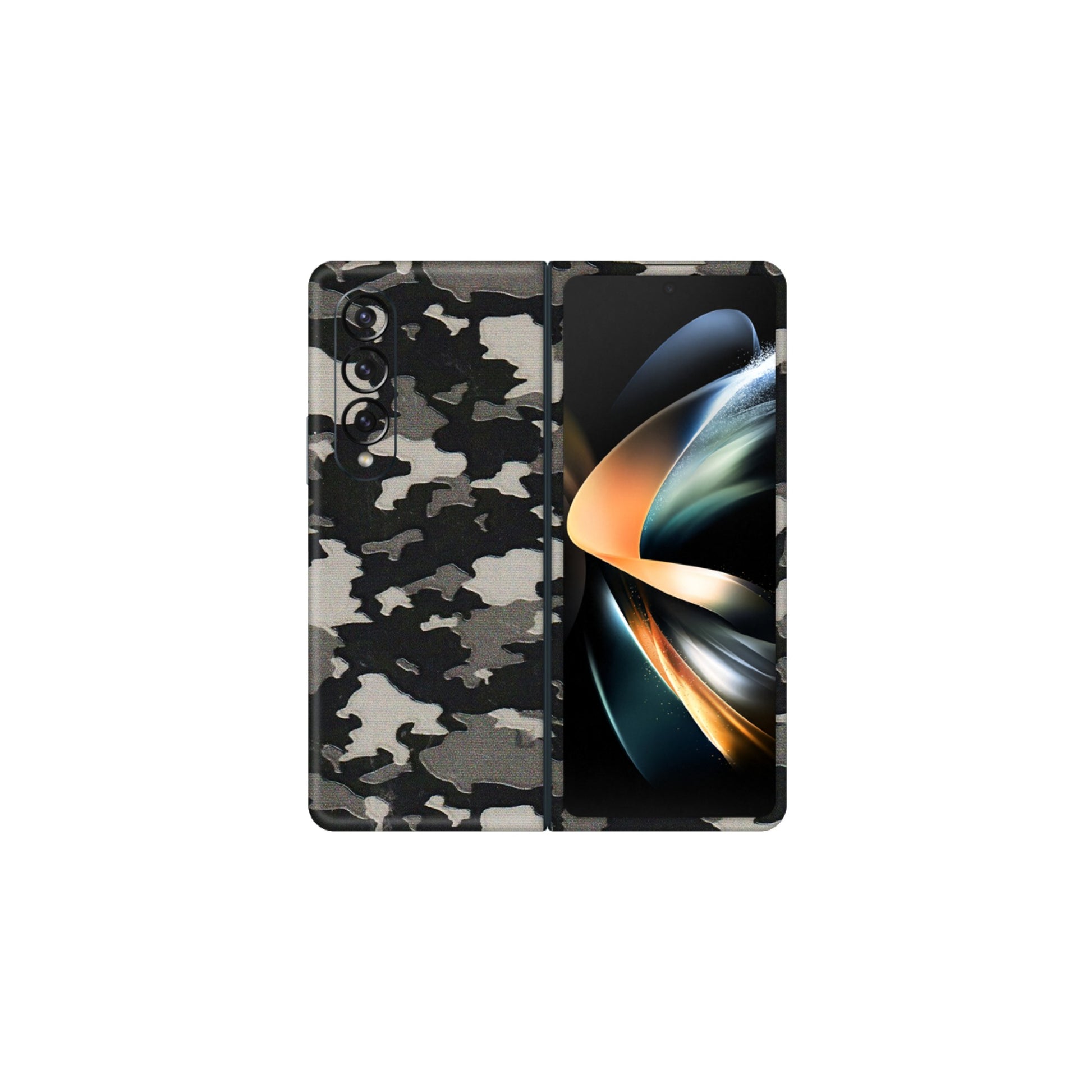Samsung M/F/Note/Flip and C Phone Skins (All Models) - Black/Grey Camoflaunge - 3D Embossed Finish (L-142) Samsung Galaxy Z Fold 4