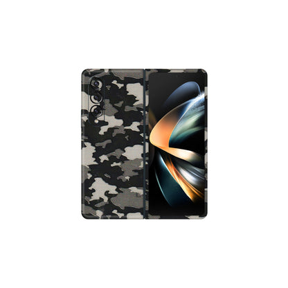 Samsung M/F/Note/Flip and C Phone Skins (All Models) - Black/Grey Camoflaunge - 3D Embossed Finish (L-142) Samsung Galaxy Z Fold 4