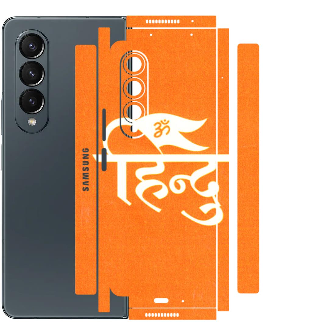Samsung M/F/Note/Flip and C Phone Skins (All Models) - Hindu Kesari - 3D Embossed Finish (L-154) Samsung Galaxy Z Fold 4
