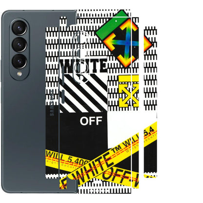 Samsung M/F/Note/Flip and C Phone Skins (All Models) - White Off Abstract - 3D Embossed Finish (L-172) Samsung Galaxy Z Fold 4