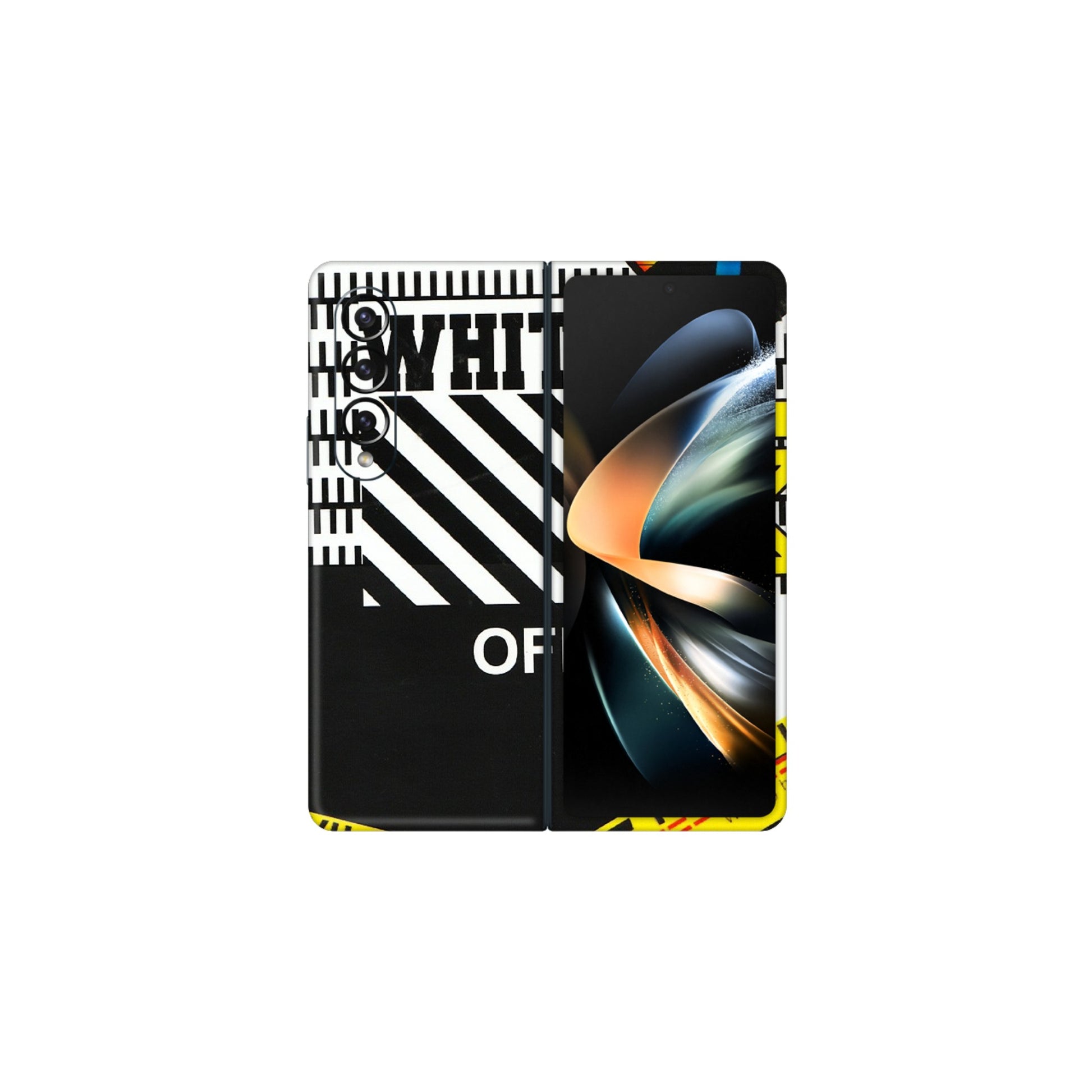 Samsung M/F/Note/Flip and C Phone Skins (All Models) - White Off Abstract - 3D Embossed Finish (L-172) Samsung Galaxy Z Fold 4