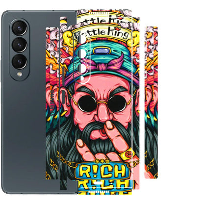 Samsung M/F/Note/Flip and C Phone Skins (All Models) - Battle King Dude Face - 3D Embossed Finish (L-178) Samsung Galaxy Z Fold 4