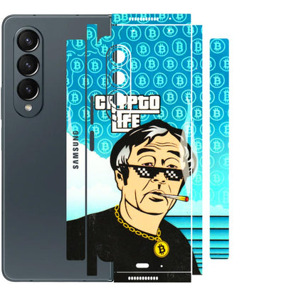 Samsung M/F/Note/Flip and C Phone Skins (All Models) - Crypto Thug Life - 3D Embossed Finish (L-179) Samsung Galaxy Z Fold 4