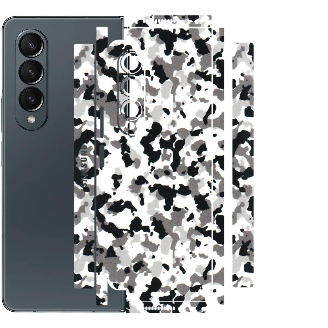 Samsung M/F/Note/Flip and C Phone Skins (All Models) - White Black Camouflage - 3D Embossed Finish (L-18) Samsung Galaxy Z Fold 4