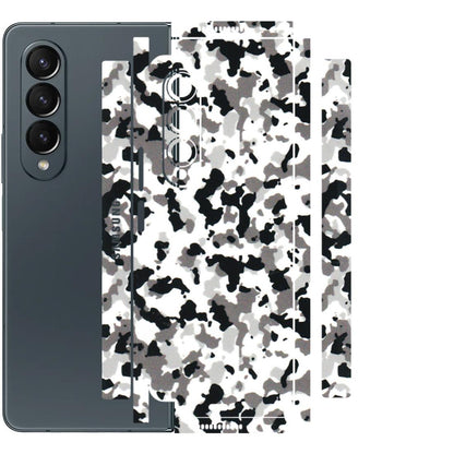 Samsung M/F/Note/Flip and C Phone Skins (All Models) - White Black Camouflage - 3D Embossed Finish (L-18) Samsung Galaxy Z Fold 4
