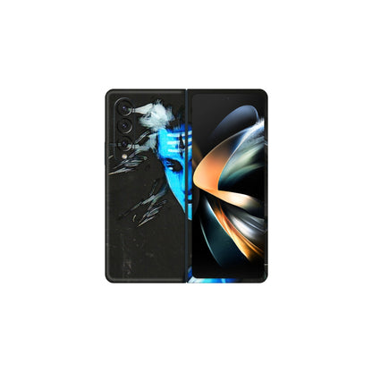 Samsung M/F/Note/Flip and C Phone Skins (All Models) - Har Har Mahadev Blue/Black - 3D Embossed Finish (L-185) Samsung Galaxy Z Fold 4