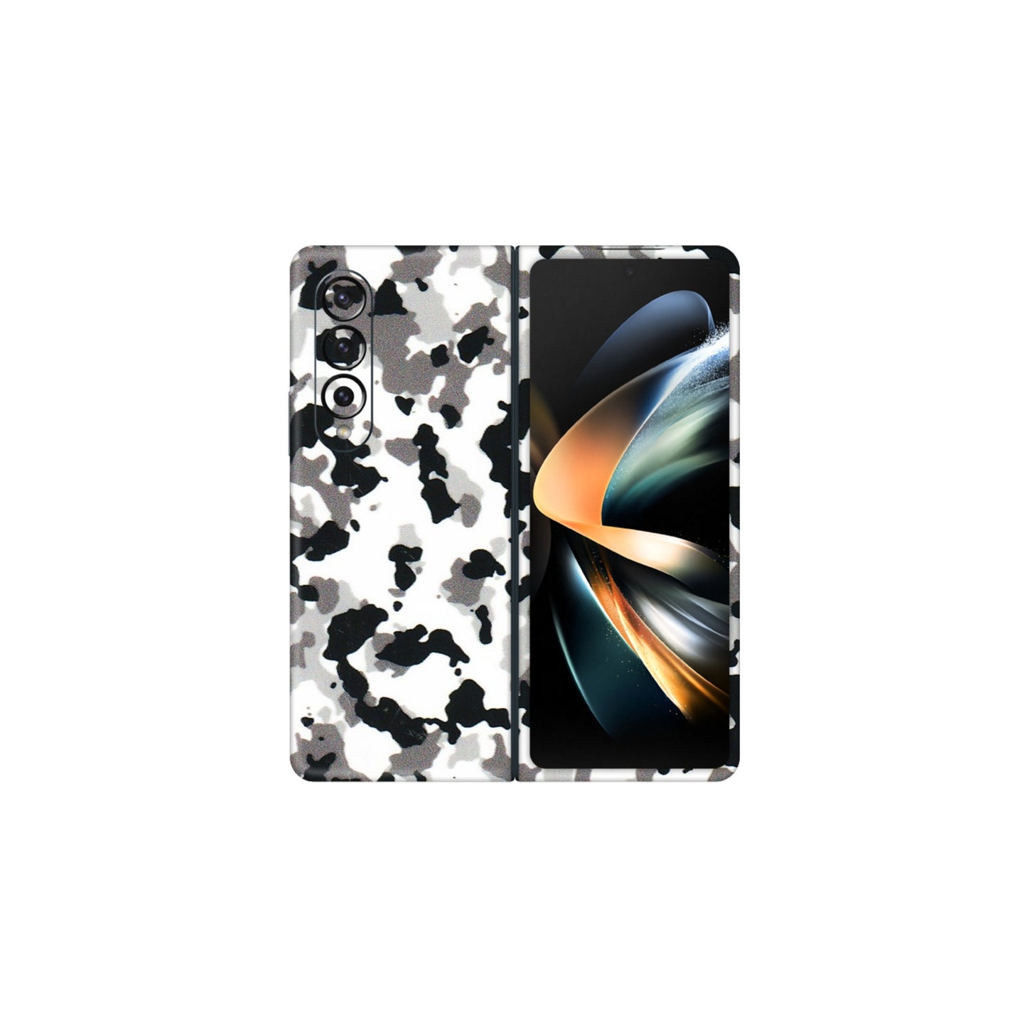 Samsung M/F/Note/Flip and C Phone Skins (All Models) - White Black Camouflage - 3D Embossed Finish (L-18) Samsung Galaxy Z Fold 4