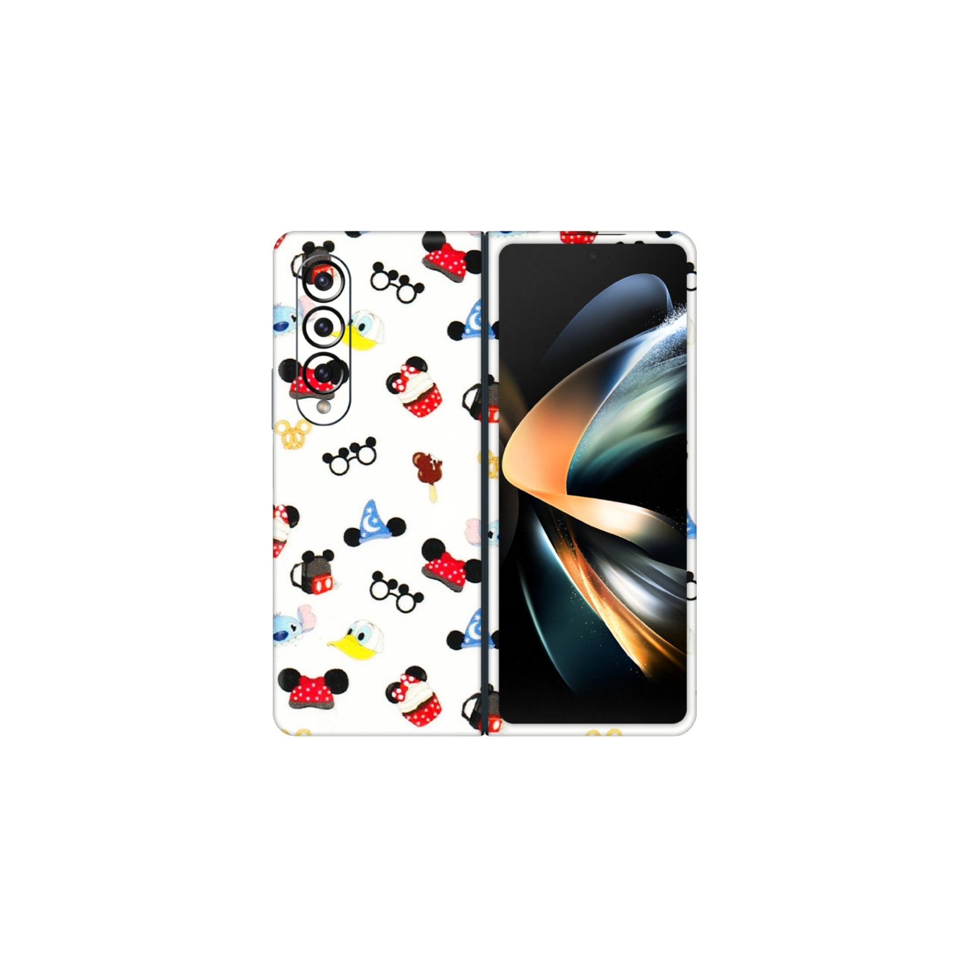 Samsung M/F/Note/Flip and C Phone Skins (All Models) - Minnie Mouse & Donald Doodles s - 3D Embossed Finish (L-194) Samsung Galaxy Z Fold 4