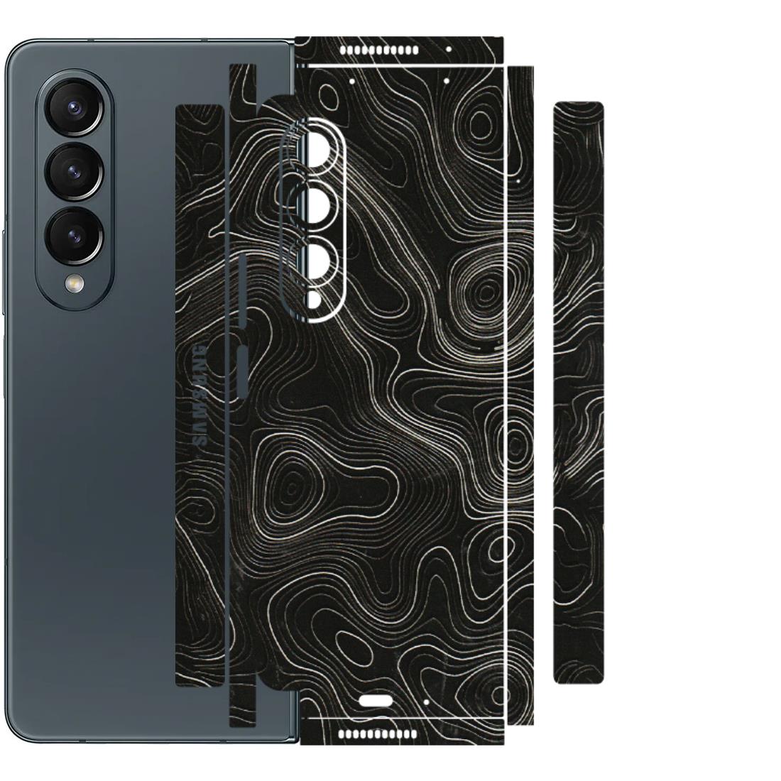 Samsung M/F/Note/Flip and C Phone Skins (All Models) - Black Swirl - 3D Embossed Finish (L-196) Samsung Galaxy Z Fold 4