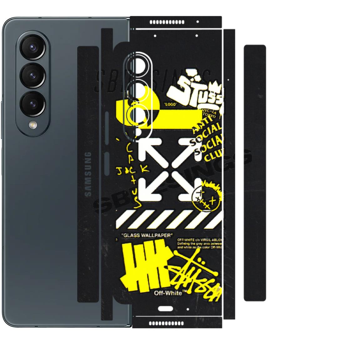 Samsung M/F/Note/Flip and C Phone Skins (All Models) - Anti Social Graffiti - 3D Embossed Finish (L-198) Samsung Galaxy Z Fold 4