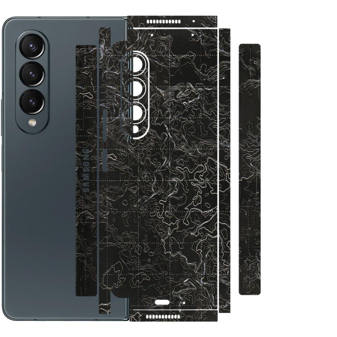 Samsung M/F/Note/Flip and C Phone Skins (All Models) - Black map Texture - 3D Embossed Finish (L-201) Samsung Galaxy Z Fold 4