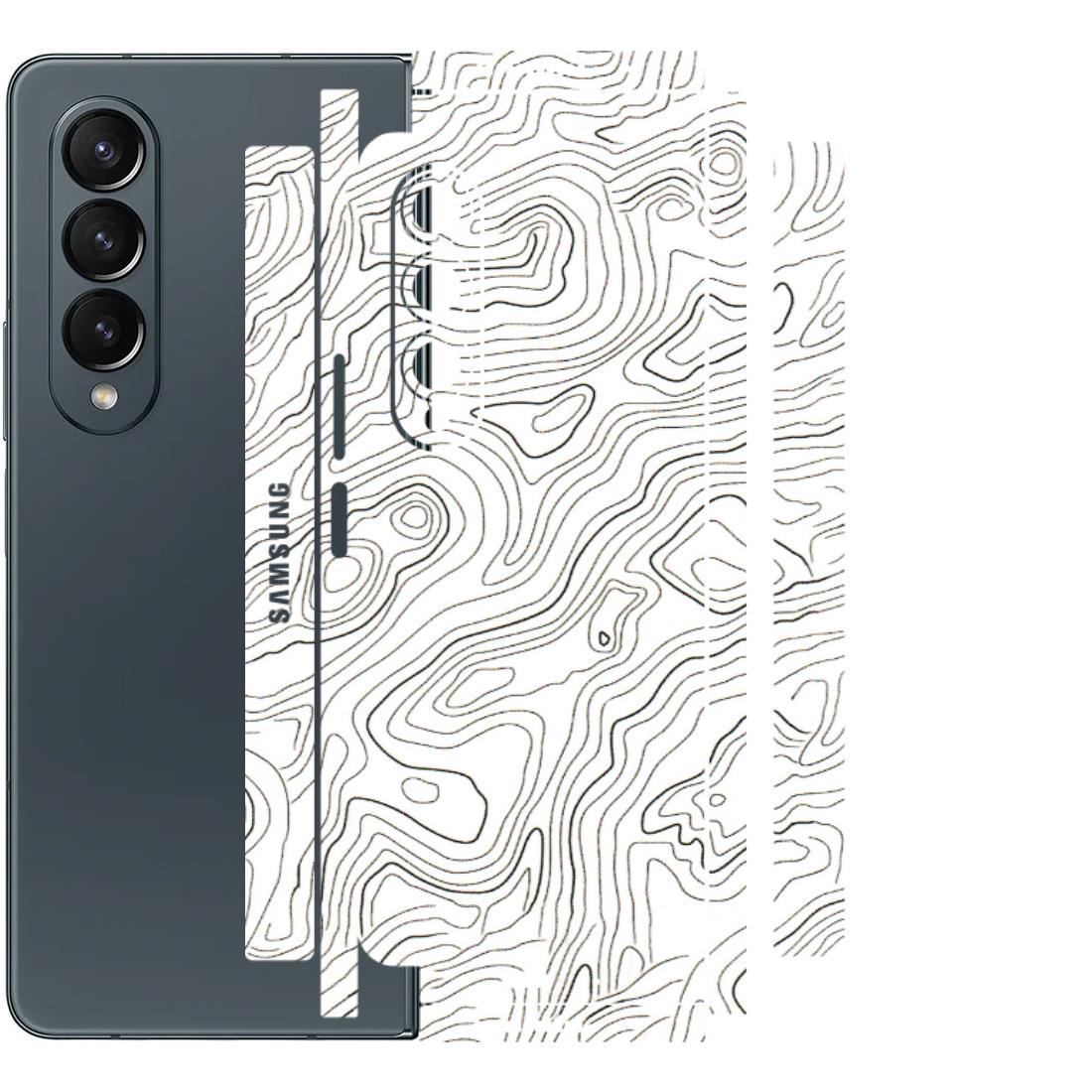 Samsung M/F/Note/Flip and C Phone Skins (All Models) - White Black Swirls - 3D Embossed Finish (L-219) Samsung Galaxy Z Fold 4