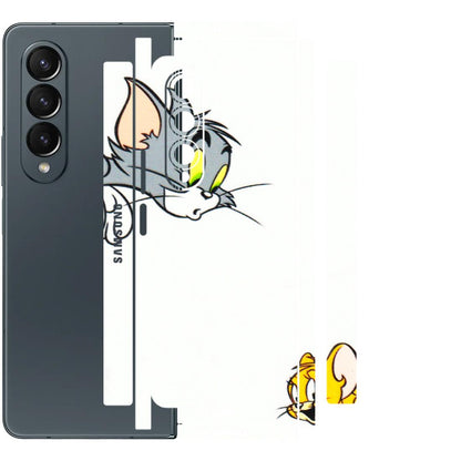 Samsung M/F/Note/Flip and C Phone Skins (All Models) - Cute Tom And Jerry - 3D Embossed Finish (L-220) Samsung Galaxy Z Fold 4