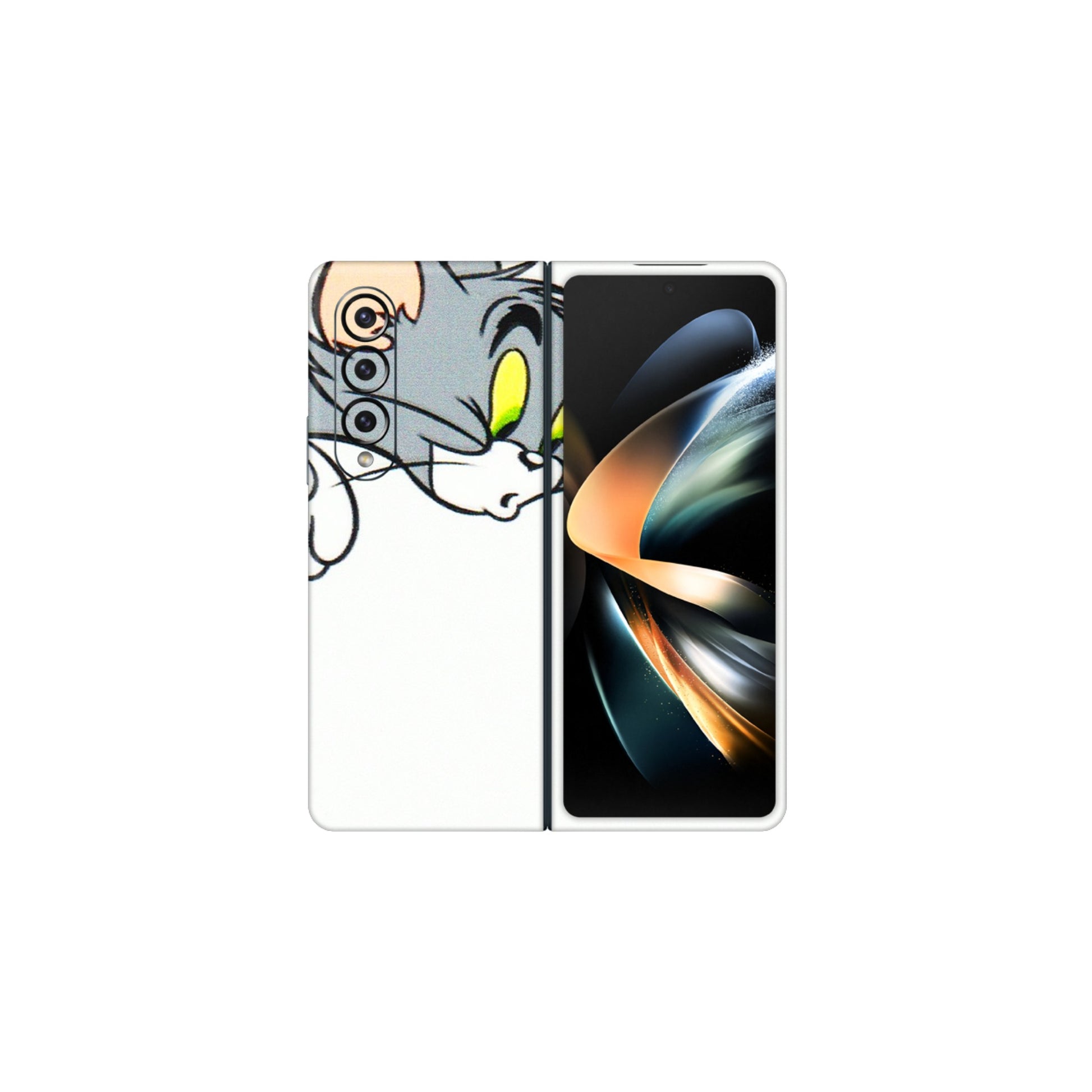 Samsung M/F/Note/Flip and C Phone Skins (All Models) - Cute Tom And Jerry - 3D Embossed Finish (L-220) Samsung Galaxy Z Fold 4