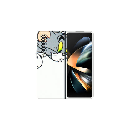 Samsung M/F/Note/Flip and C Phone Skins (All Models) - Cute Tom And Jerry - 3D Embossed Finish (L-220) Samsung Galaxy Z Fold 4
