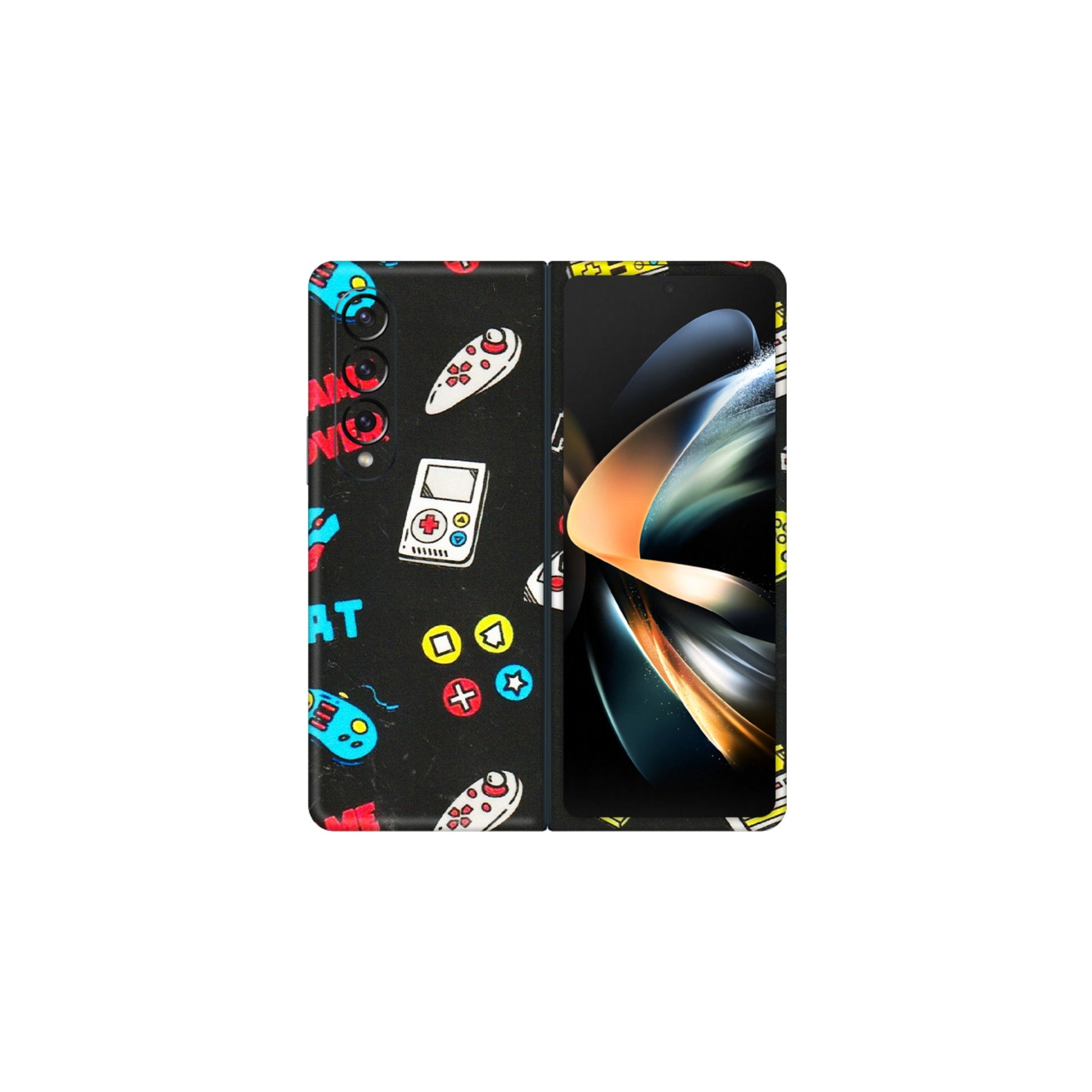 Samsung M/F/Note/Flip and C Phone Skins (All Models) - Gaming Doodles - 3D Embossed Finish (L-224) Samsung Galaxy Z Fold 4
