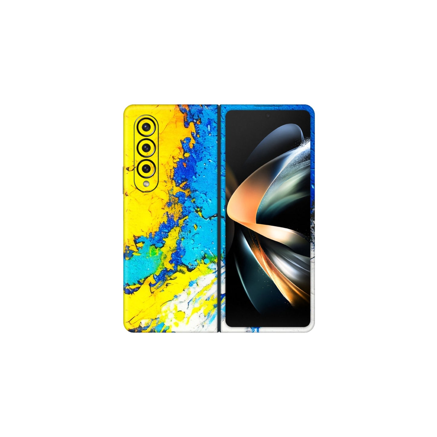 Samsung M/F/Note/Flip and C Phone Skins (All Models) - Acrylic Paint Spill - 3D Embossed Finish (L-229) Samsung Galaxy Z Fold 4