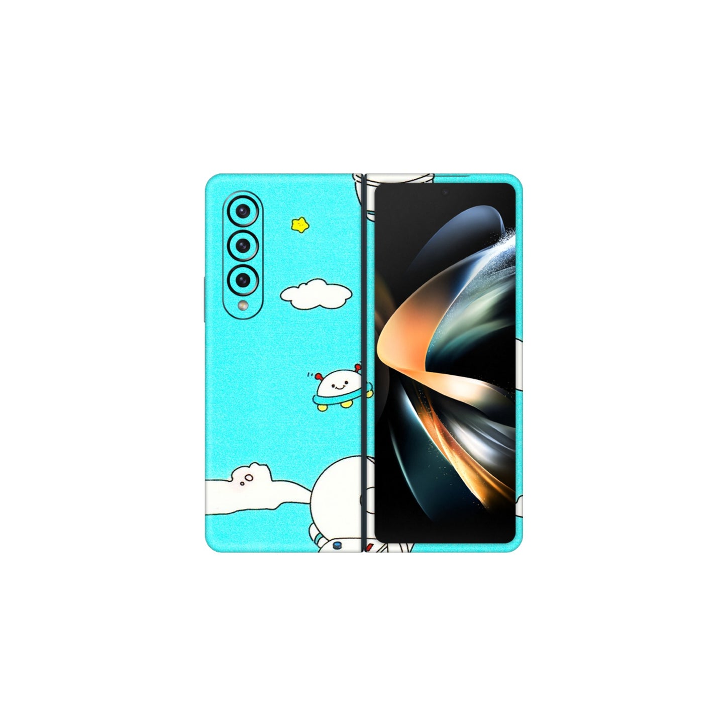 Samsung M/F/Note/Flip and C Phone Skins (All Models) - Blue Skies Astro Float - 3D Embossed Finish (L-230) Samsung Galaxy Z Fold 4