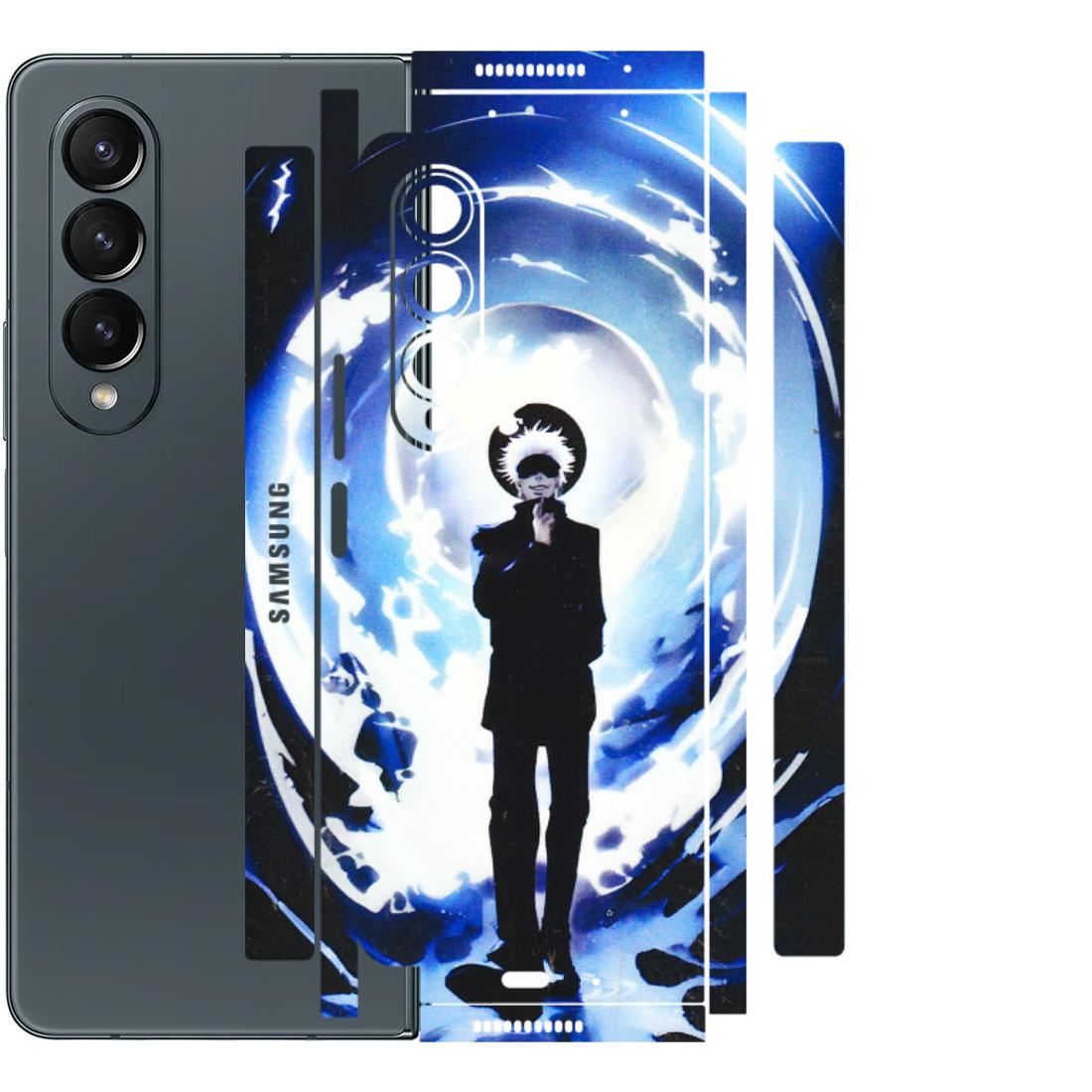 Samsung M/F/Note/Flip and C Phone Skins (All Models) - Satoru Gojo Dark Blue - 3D Embossed Finish (L-235) Samsung Galaxy Z Fold 4