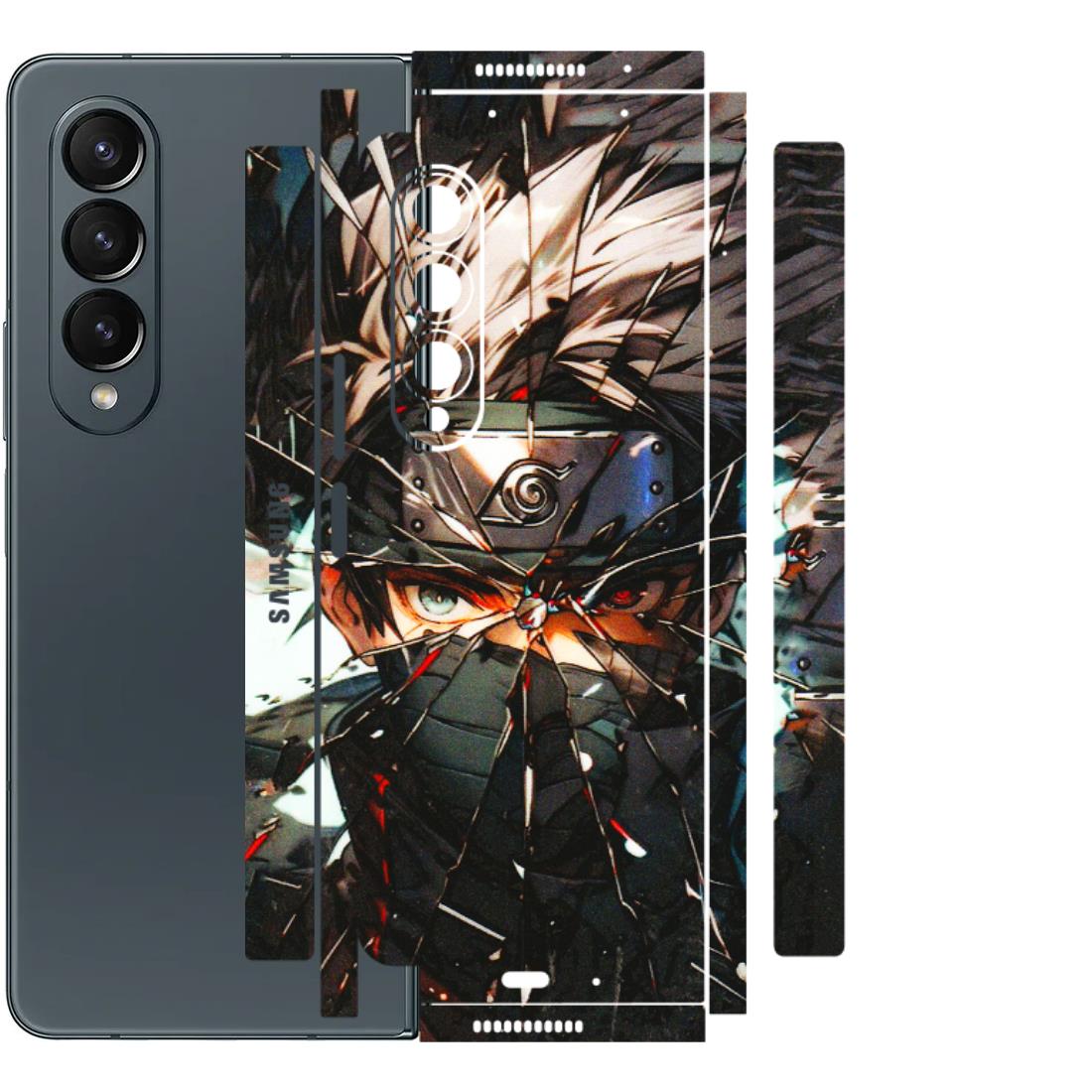 Samsung M/F/Note/Flip and C Phone Skins (All Models) - Kakashi Shattered Glass Effect - 3D Embossed Finish (L-237) Samsung Galaxy Z Fold 4