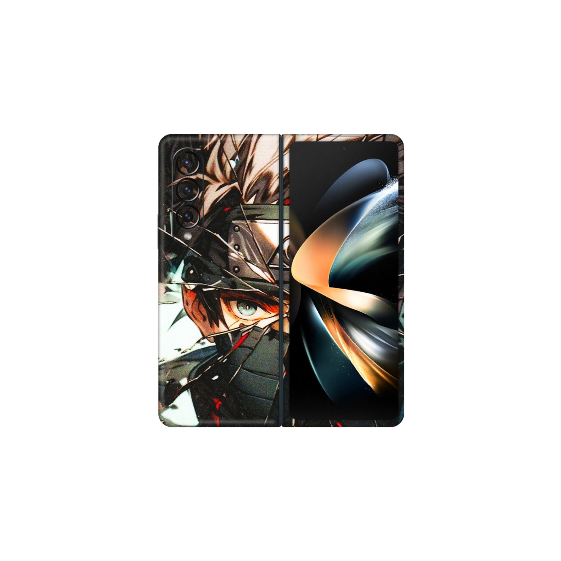 Samsung M/F/Note/Flip and C Phone Skins (All Models) - Kakashi Shattered Glass Effect - 3D Embossed Finish (L-237) Samsung Galaxy Z Fold 4