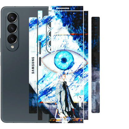 Samsung M/F/Note/Flip and C Phone Skins (All Models) - Gojo Satoru evil eye - 3D Embossed Finish (L-239) Samsung Galaxy Z Fold 4