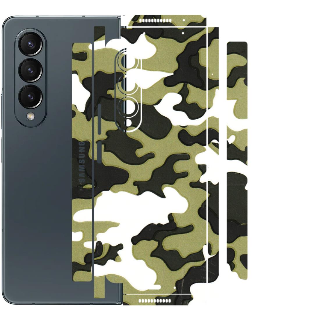 Samsung M/F/Note/Flip and C Phone Skins (All Models) - Camouflages White And Green - 3D Embossed Finish (L-243) Samsung Galaxy Z Fold 4