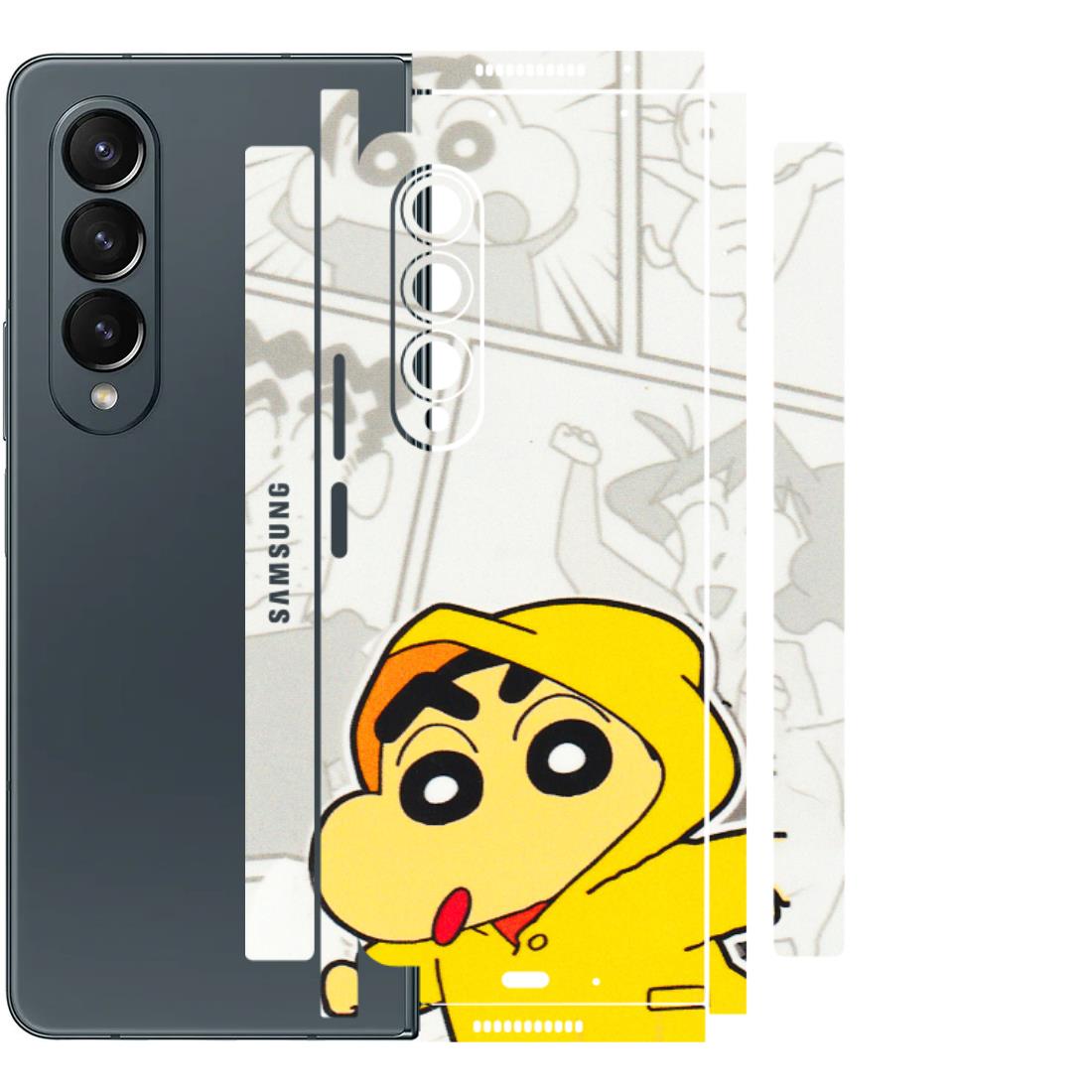 Samsung M/F/Note/Flip and C Phone Skins (All Models) - Yellow Shinchan Comic - 3D Embossed Finish (L-246) Samsung Galaxy Z Fold 4