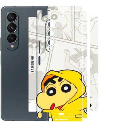 Samsung M/F/Note/Flip and C Phone Skins (All Models) - Yellow Shinchan Comic - 3D Embossed Finish (L-246) Samsung Galaxy Z Fold 4