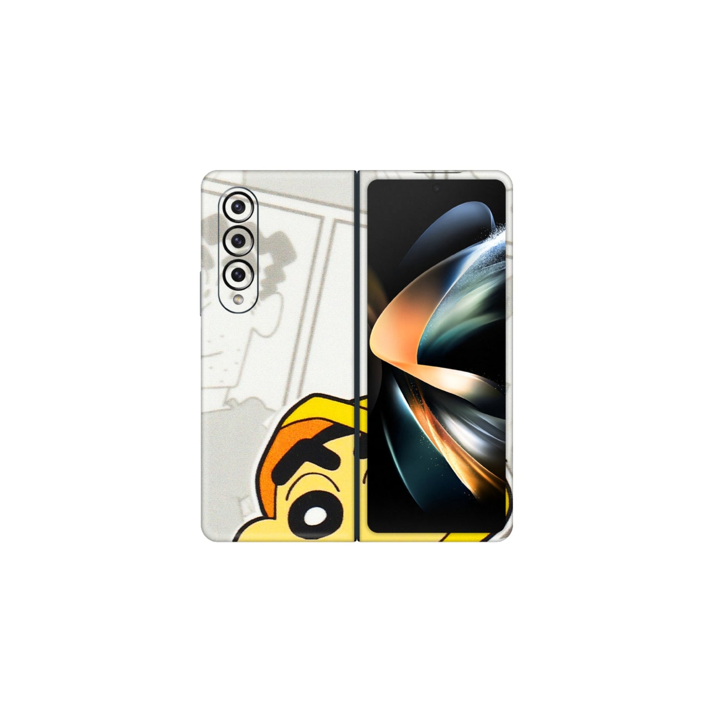 Samsung M/F/Note/Flip and C Phone Skins (All Models) - Yellow Shinchan Comic - 3D Embossed Finish (L-246) Samsung Galaxy Z Fold 4