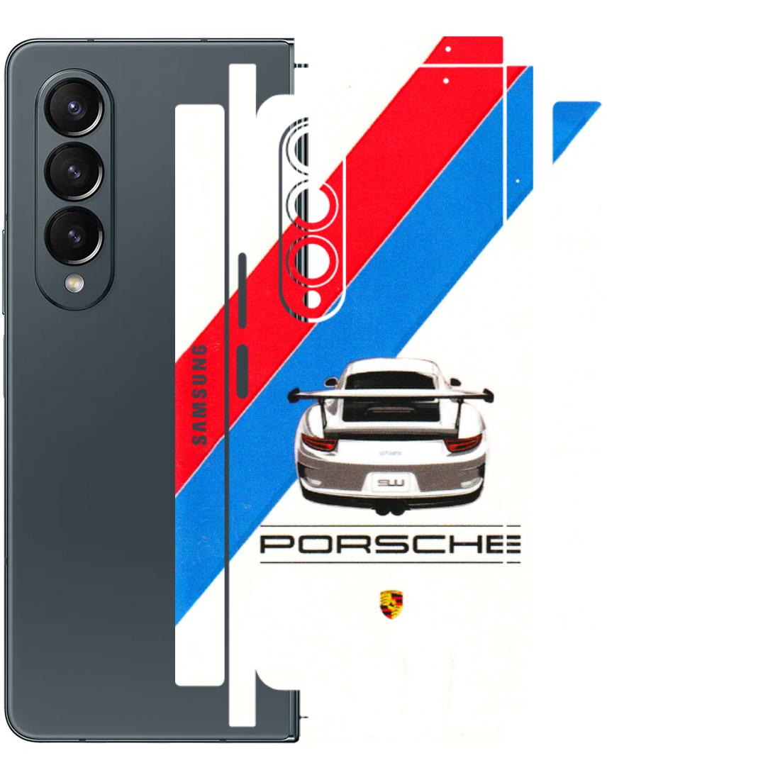 Samsung M/F/Note/Flip and C Phone Skins (All Models) - Porche Car Sober Logo - 3D Embossed Finish (L-248) Samsung Galaxy Z Fold 4