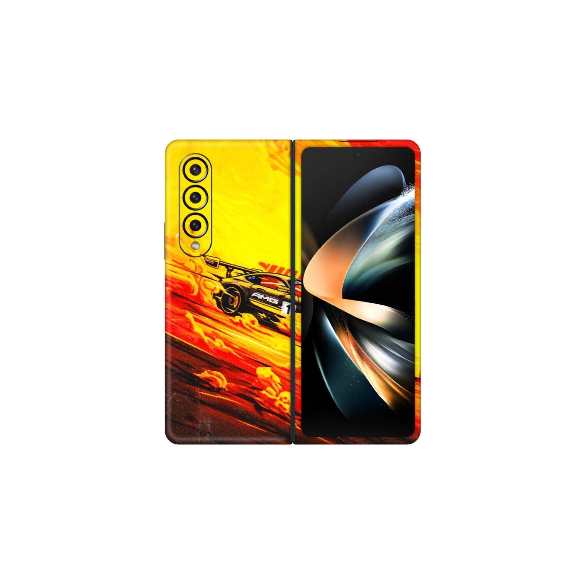 Samsung M/F/Note/Flip and C Phone Skins (All Models) - AMG Car Speed Cover - 3D Embossed Finish (L-256) Samsung Galaxy Z Fold 4