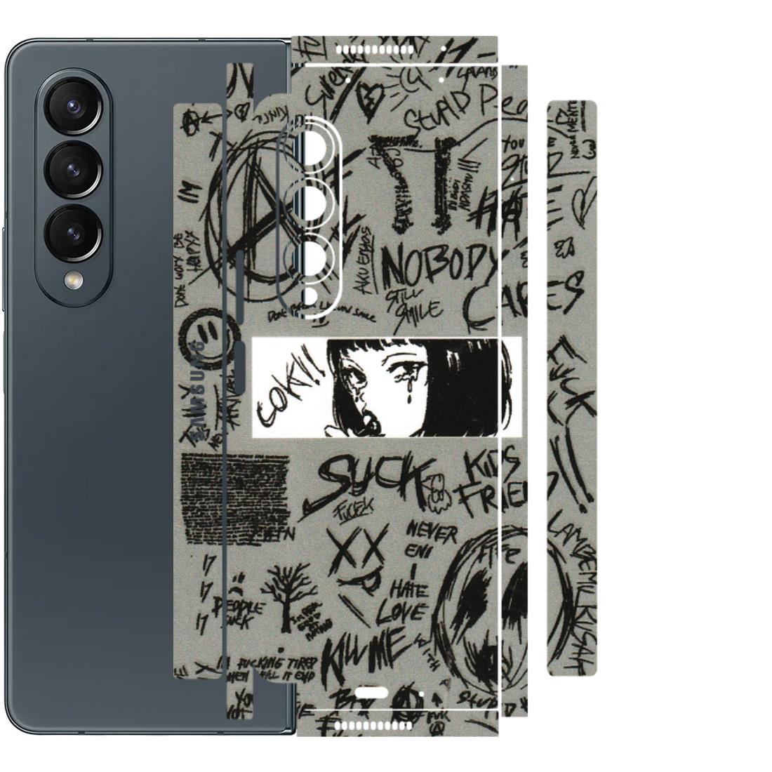 Samsung M/F/Note/Flip and C Phone Skins (All Models) - Never Have Love Anime - 3D Embossed Finish (L-260) Samsung Galaxy Z Fold 4