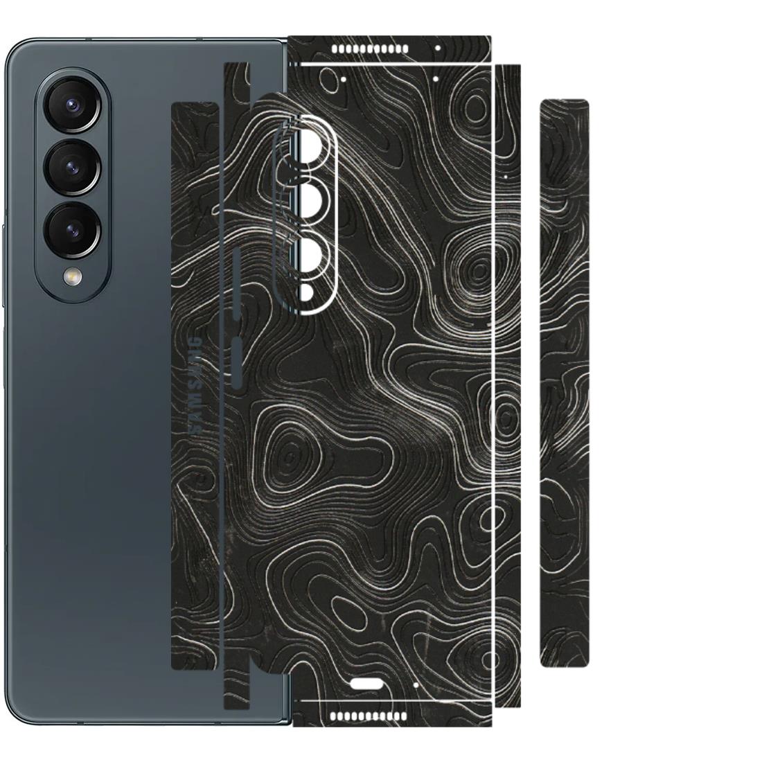 Samsung M/F/Note/Flip and C Phone Skins (All Models) - Abstract White Line Map - 3D Embossed Finish (L-269) Samsung Galaxy Z Fold 4