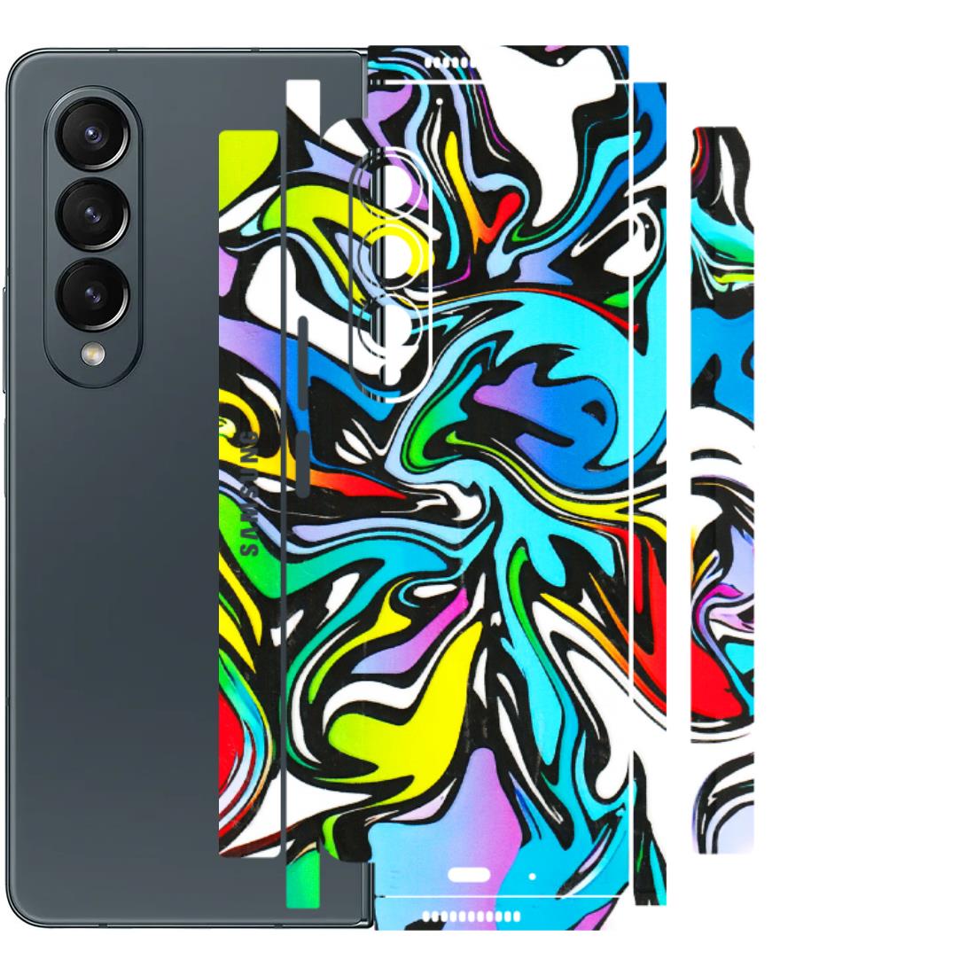 Samsung M/F/Note/Flip and C Phone Skins (All Models) - Abstract Colour Paints - 3D Embossed Finish (L-271) Samsung Galaxy Z Fold 4